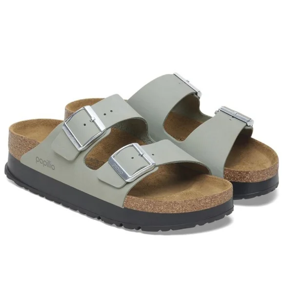Birkenstock Papillio Arizona Nubuck Platform Pure Sage - Picture 9 of 9